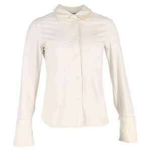 Sportmax Button-Down Long Sleeve Shirt in Ivory Polyester